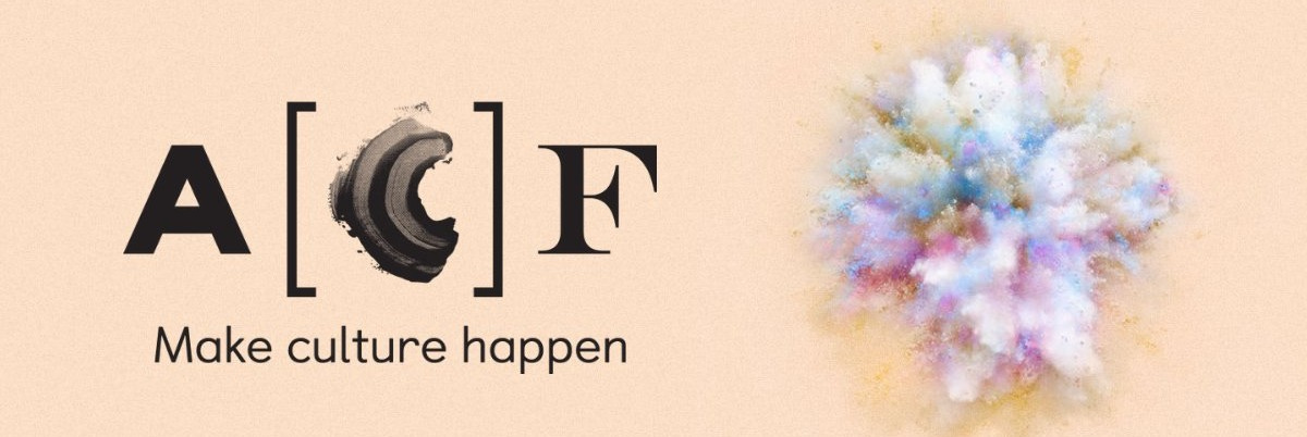 Australian Cultural Fund banner with ACF logo and the text 'Make culture happen' on beige background