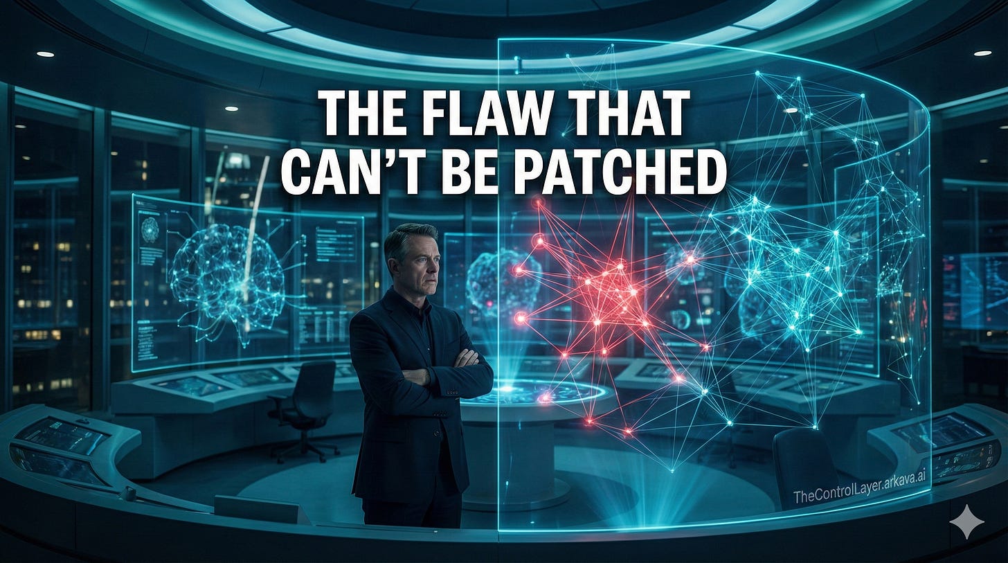 Security professional examining holographic AI network display with one section highlighted in warning red. Security professional examining holographic AI network display with one section highlighted in warning red.