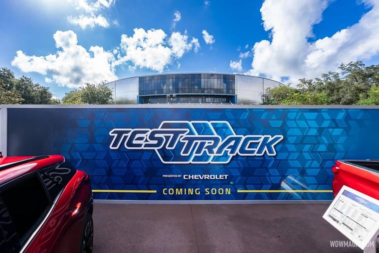 Test Track Update: Marquee Sign Removed as Entrance Area Cleared for Revamp  at EPCOT