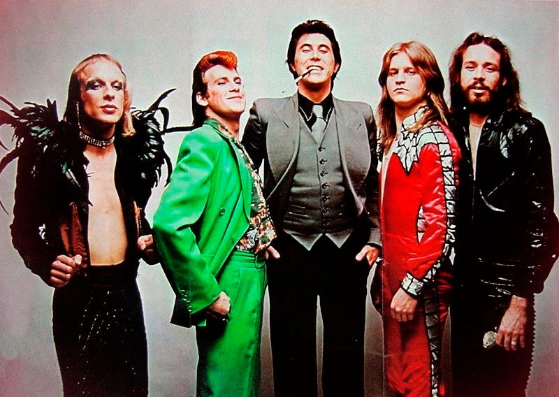 Roxy Music, 1973: Brian Eno, Andy Mackay, Bryan Ferry, Paul Thompson and Phil Manzanera Roxy Music, 1973: Brian Eno, Andy Mackay, Bryan Ferry, Paul Thompson and Phil Manzanera