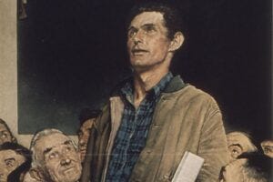 Norman Rockwell Freedom of Speech painting