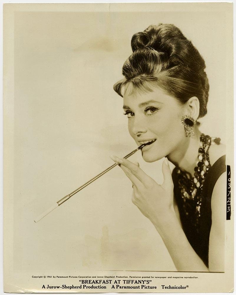 audrey hepburn smoking a cigarette Photo, Iconic Canvas Print Anne's first cigarette |