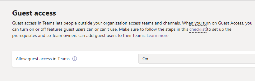 Impostazione del Guest Access sul portale amministrativo di Microsoft Teams Impostazione del Guest Access sul portale amministrativo di Microsoft Teams