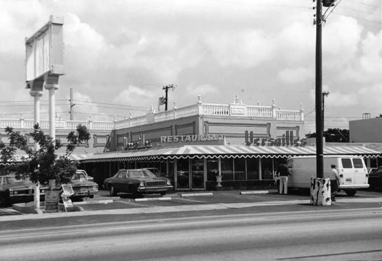 Versailles Restaurant in the 1970s. Courtesy of Andres Vidal (Pinterest). Versailles Restaurant in the 1970s. Courtesy of Andres Vidal (Pinterest).