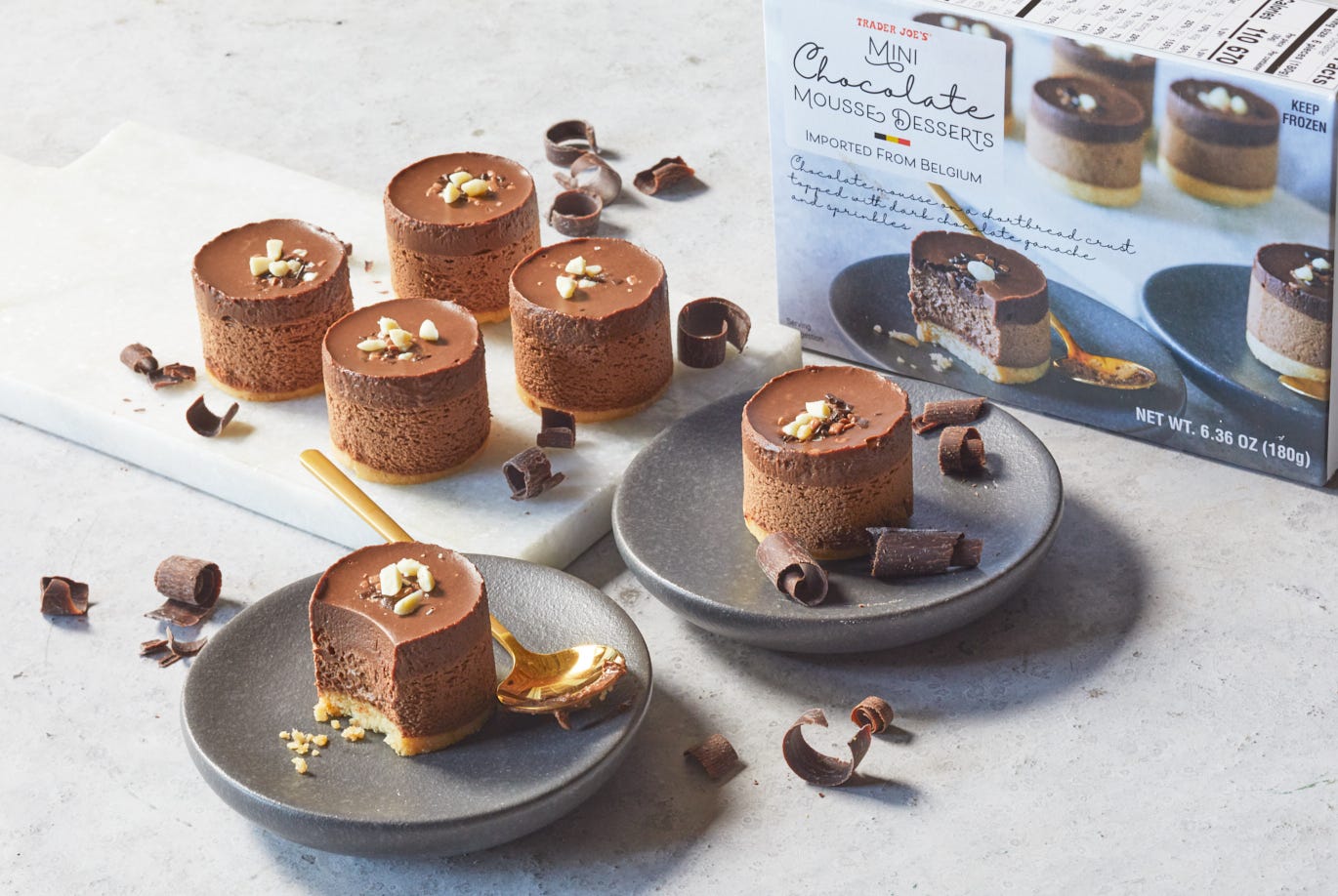 Trader Joe's Belgian mini chocolate mousse desserts.