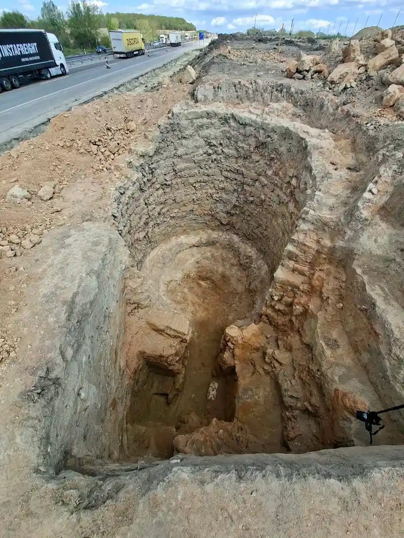 View of the Roman lime kiln uncovered in Hungary. Credit: Szent István Király Museum. View of the Roman lime kiln uncovered in Hungary. Credit: Szent István Király Museum.