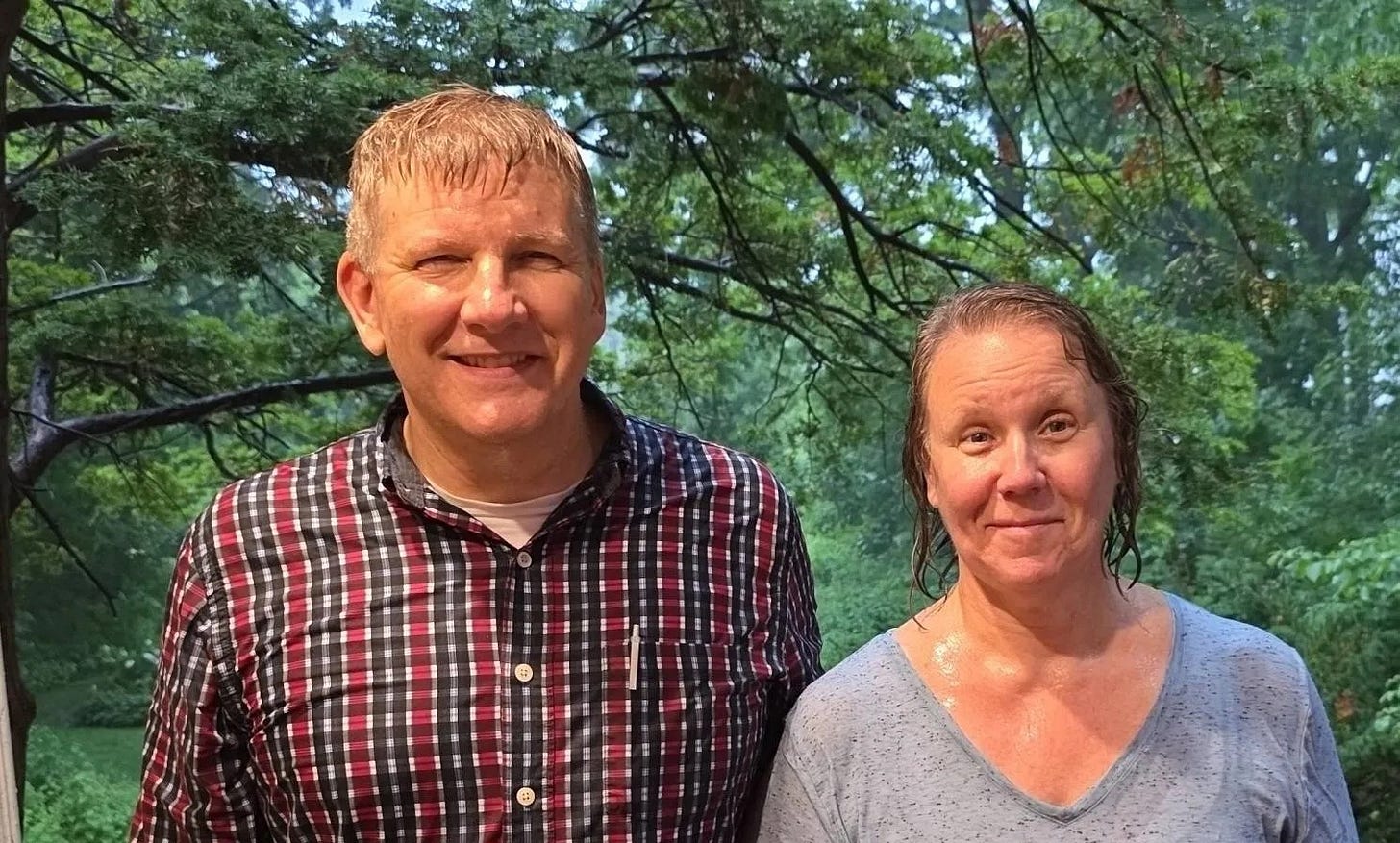 Two wet walkers Two wet walkers