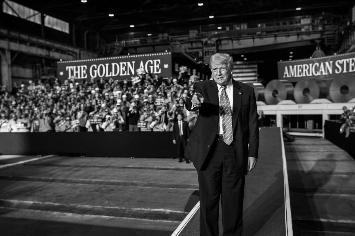 President Donald Trump delivers remarks on a partnership deal with U.S. Steel and Nippon Steel at the U.S. Steel Corporation-Irvin Works in West Mifflin, Pennsylvania, Friday, May 30, 2025. (Official White House Photo by Daniel Torok)