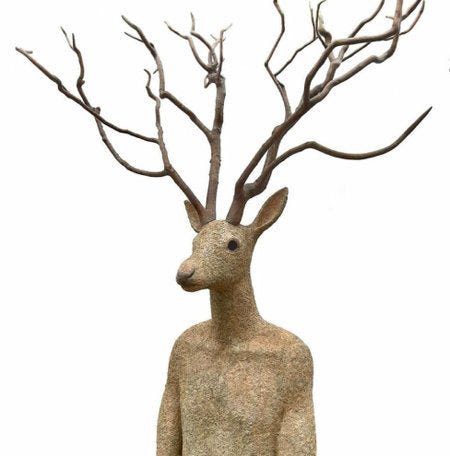 Exemple de théranthrope, un humain à tête de cerf. Exemple de théranthrope, un humain à tête de cerf.