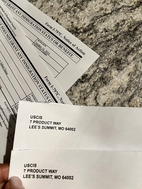 Immigration forms and Fee