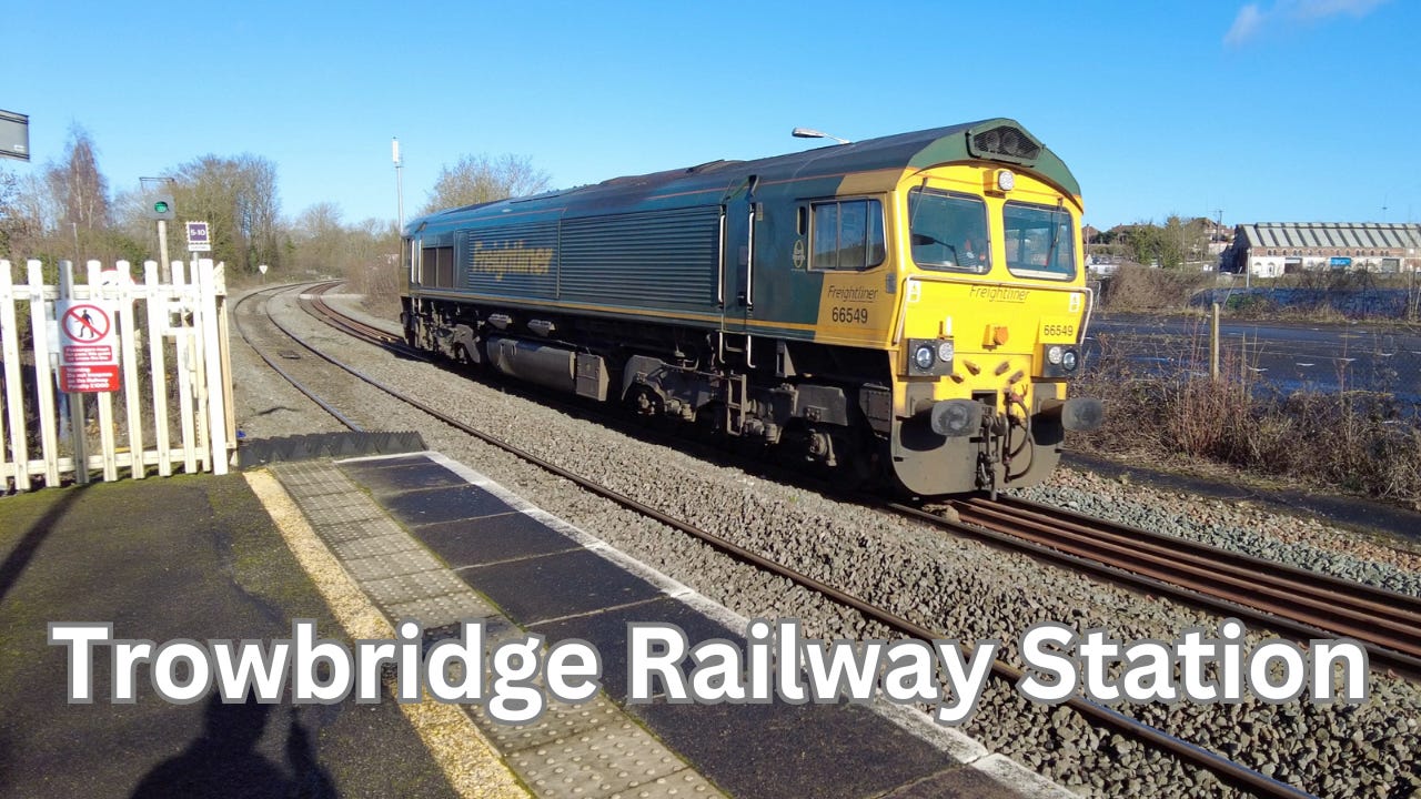 A Freightliner Locomotive Engine entering Trowbridge Station from the north. Image: Roland's Travels