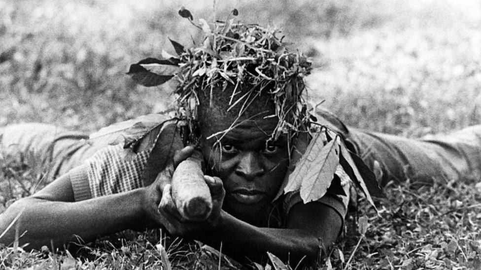 Undated file picture of Colonel Odumegwu Emeka Ojukwu, the leader of the breakaway Republic of Biafra, giving a press conference during the Biafra war Undated file picture of Colonel Odumegwu Emeka Ojukwu, the leader of the breakaway Republic of Biafra, giving a press conference during the Biafra war