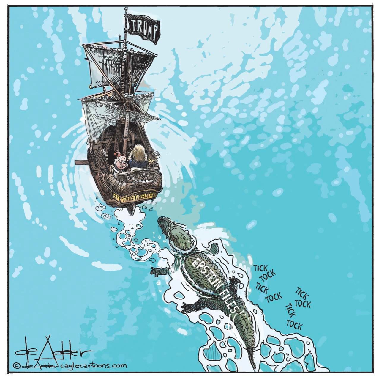 May be art of crocodile and text