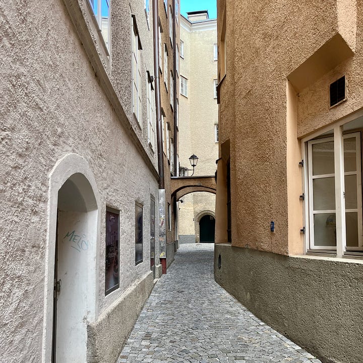 photos of Salzburg old town in the summer