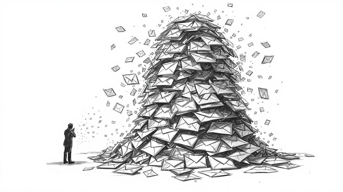 Messages piling up with important signal buried under volume of output