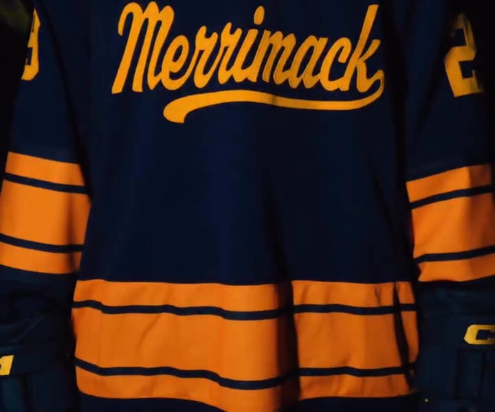 Merrimack will unveil new blue jerseys this weekend