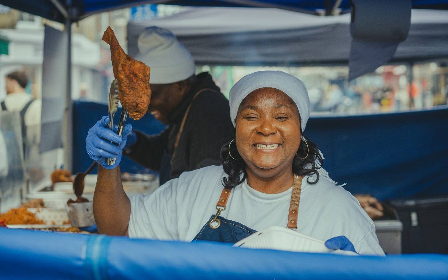 May be an image of 1 person and souvlakia