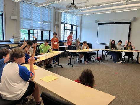 Pictures of the Cosecant math class at work!