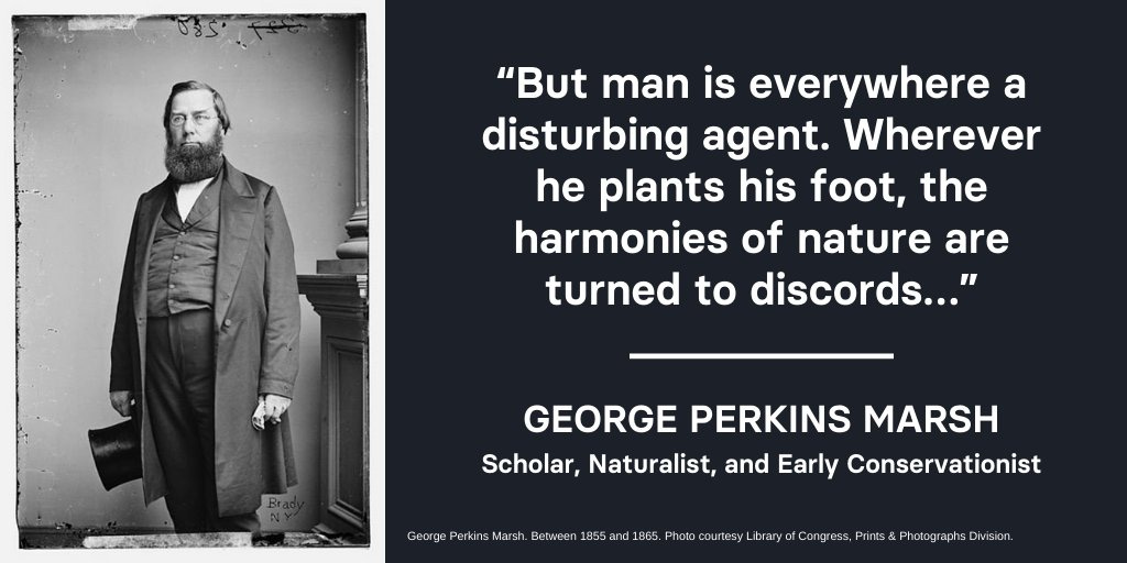 BHL على X: "George Perkins Marsh's "Man and Nature" (1864) is noteworthy  for its early warnings about humanity's ability to affect Earth's climate  through their actions on the environment, such as deforestation.