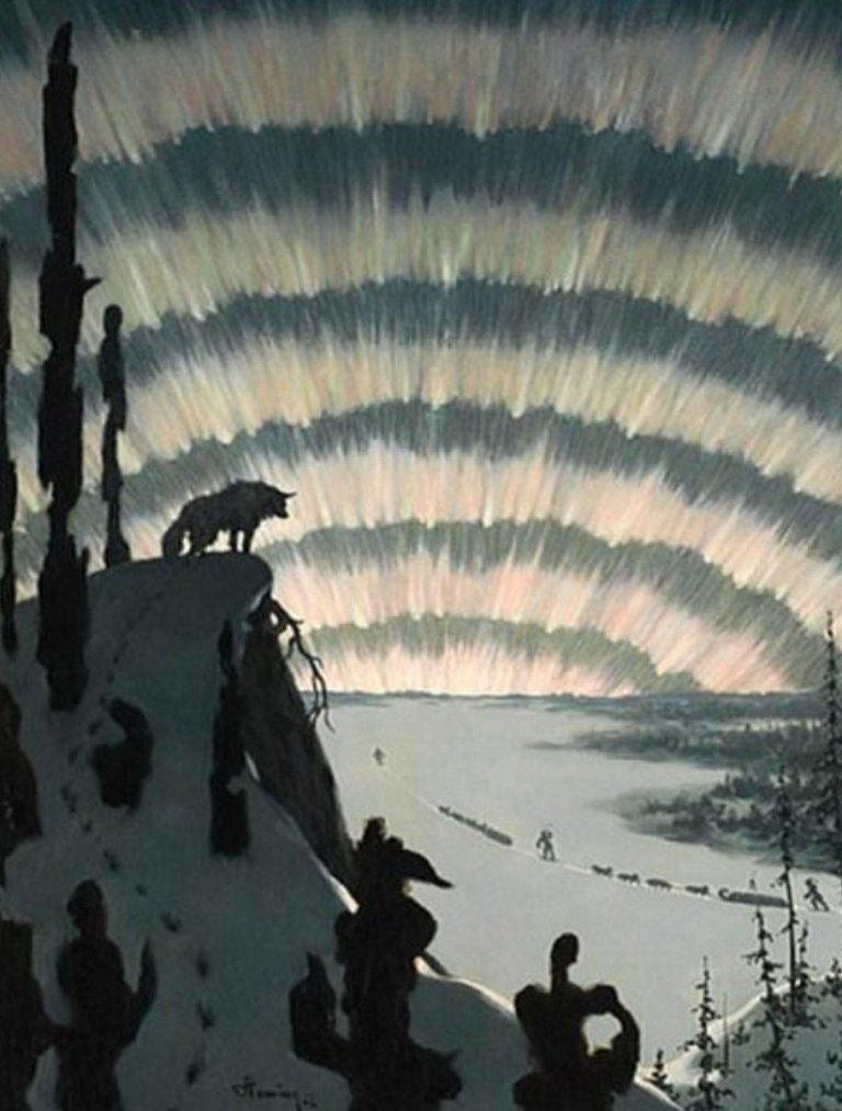 Aurora Borealis Arthur Heming 1901 Northern Lights ...