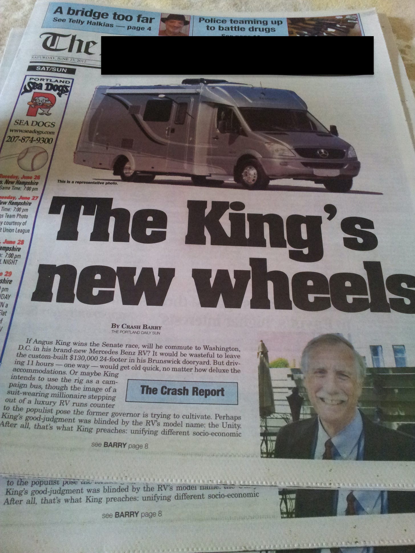 ANGUS KING CRASH REPORT