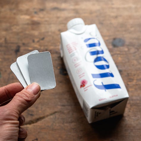 Materials and Tools for Tetrapak Printing Awl, Scissors, Felt, Blotter, Paper, Water
