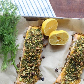 Pistachio and Dill Crusted Salmon 