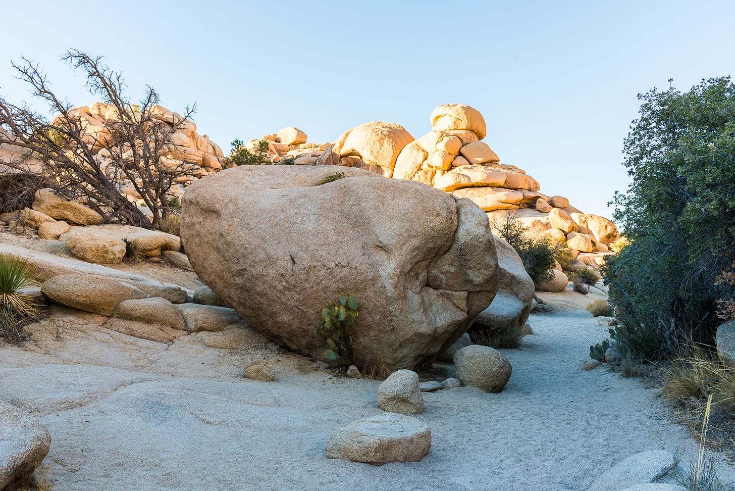 Large rocks in the desert.