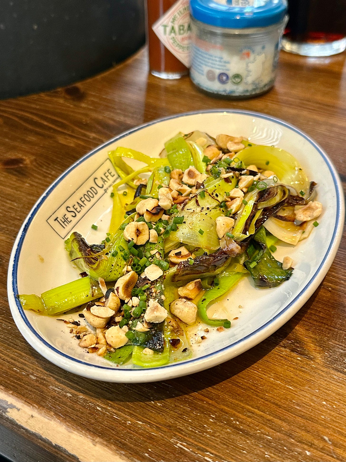 Sautéed Skerries leeks with hazelnuts at The Seafood Café