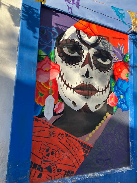 Images of murals in Oaxaca, Mexico