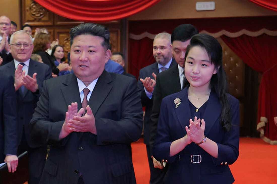 In this photo provided by the North Korean government, North Korean leader Kim Jong Un, center left, and his daughter, center right, arrive at the East Pyongyang Grand Theatre in Pyongyang, North Korea, June 29, 2025. In this photo provided by the North Korean government, North Korean leader Kim Jong Un, center left, and his daughter, center right, arrive at the East Pyongyang Grand Theatre in Pyongyang, North Korea, June 29, 2025.