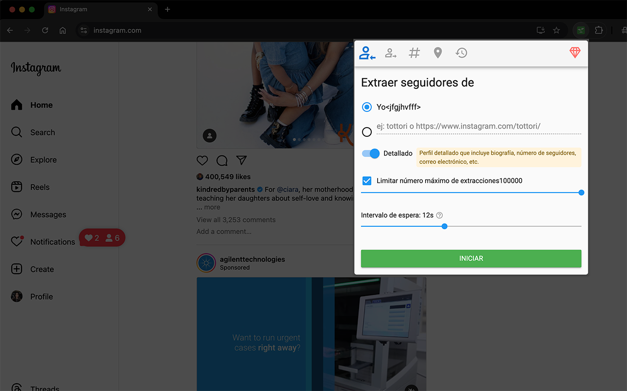 Elemento multimedia 1 (captura de pantalla) de Growman: Extractor de correos de IG