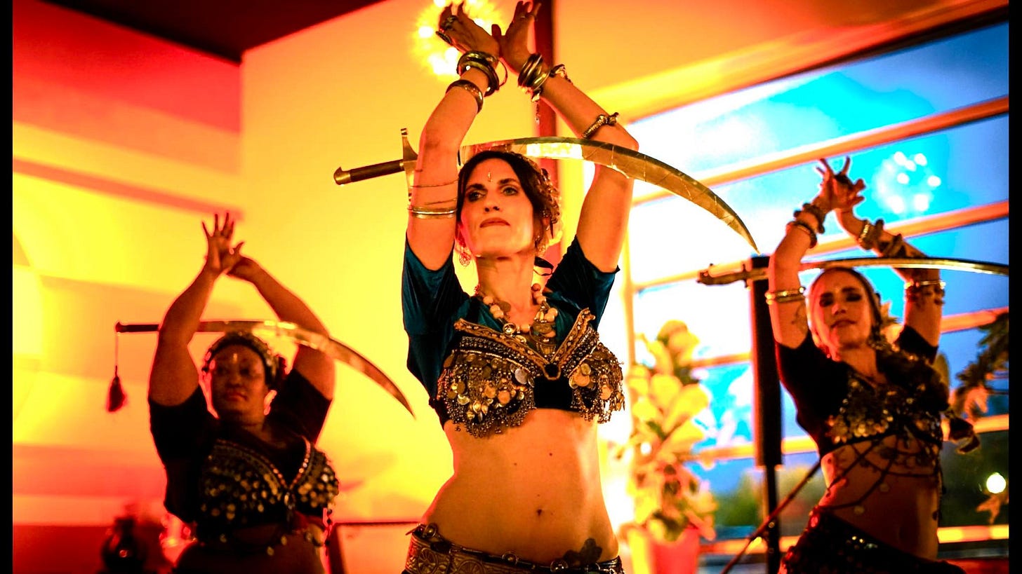 Wild Trillium performs a belly dance at Whitewater Music Hall in Wausau