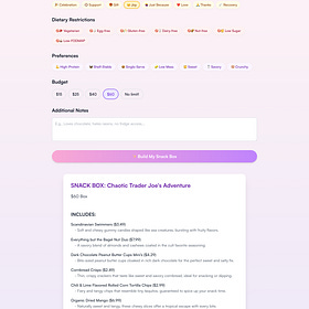 My First Vibe Coding Project: The Trader Joe’s Snack Box Builder