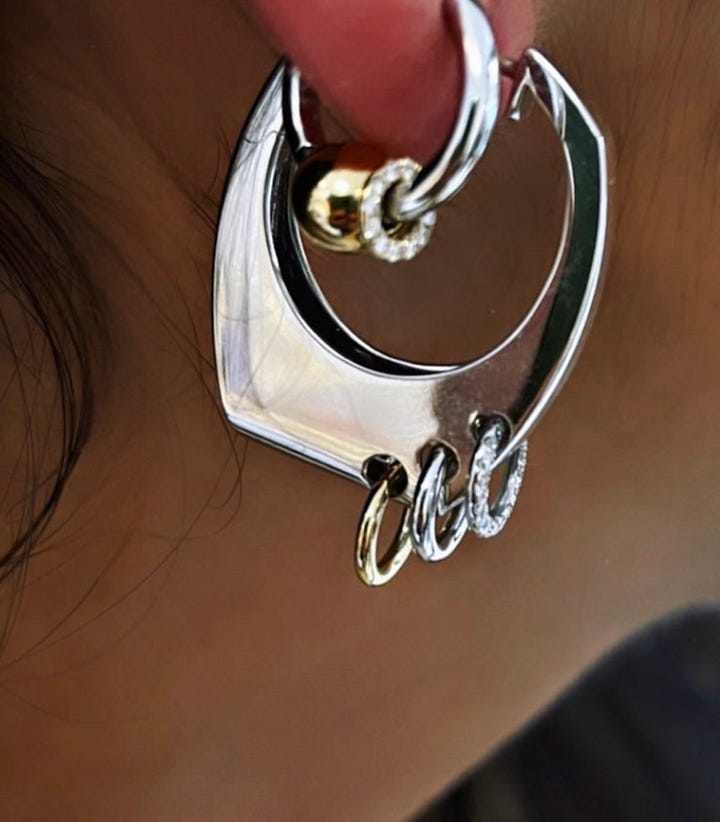 Rainbow K pierced Jewellery trend