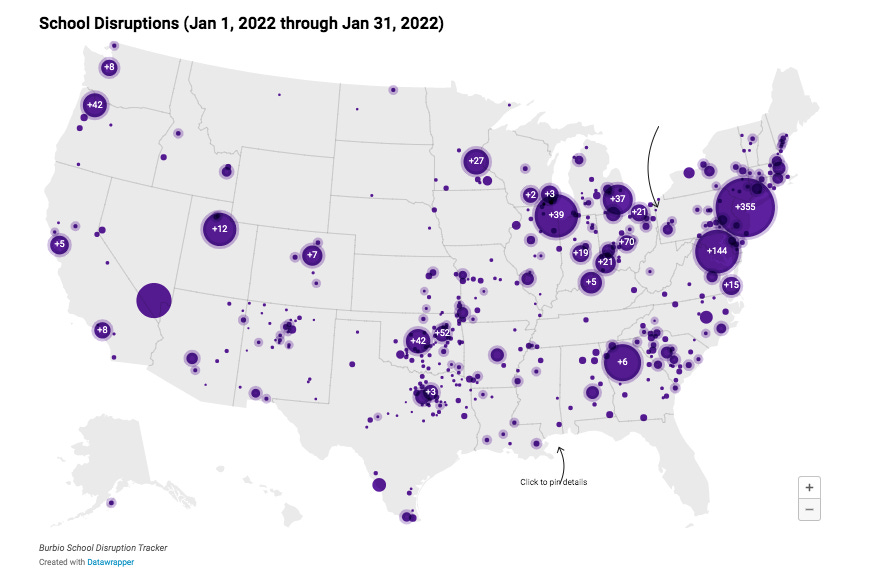 Map- Disruptions 1-16-22-1