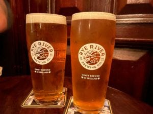 Pints of Rye River at Bowes Pints of Rye River at Bowes