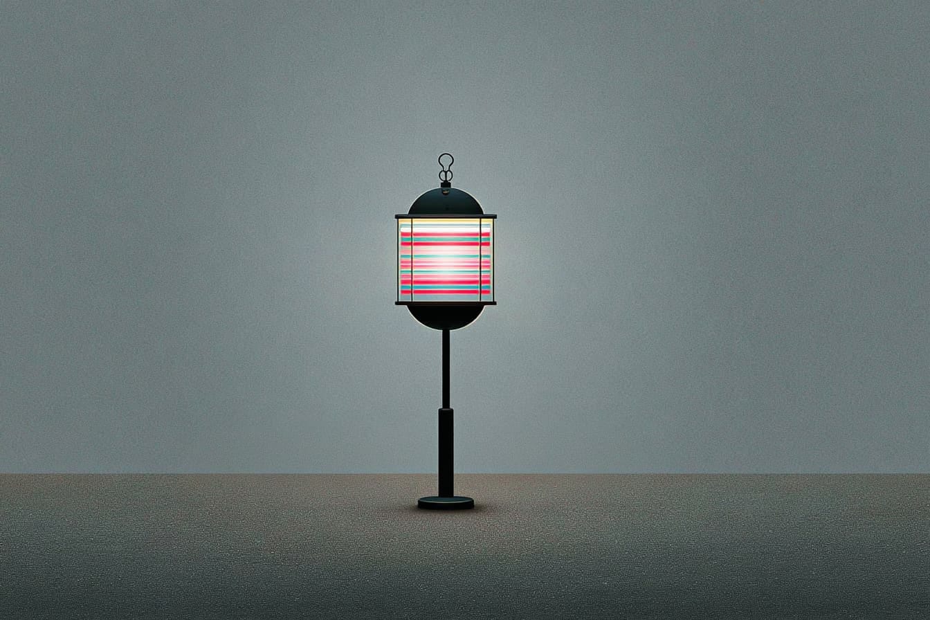 graphic novel illustration of a solo lantern