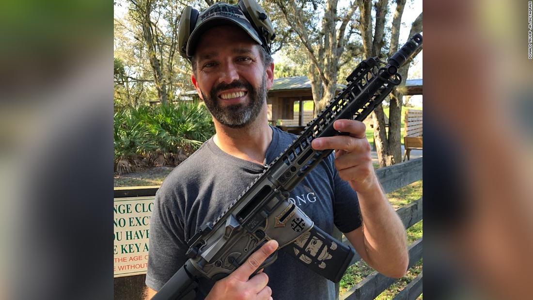Photo of Donald Trump Jr. holding a rifle raises flags with hate group  researchers - CNNPolitics