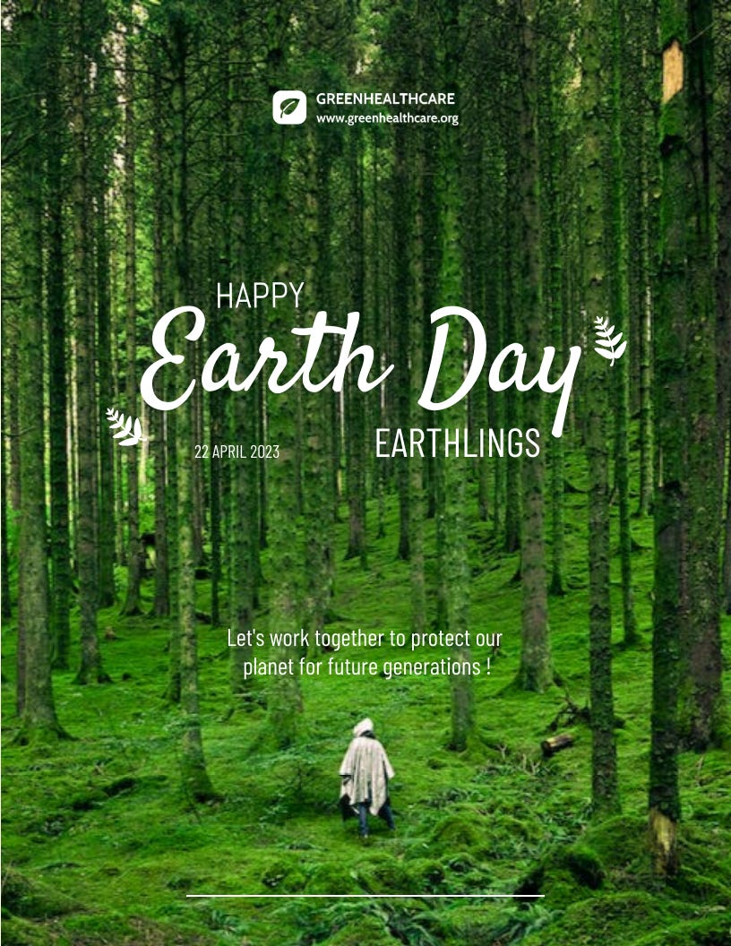 Green Earth Day Poster - Venngage