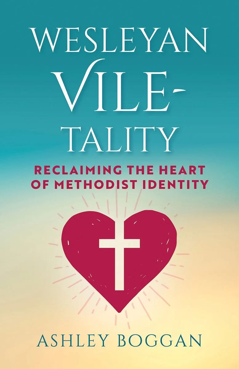 Wesleyan Vile-Tality book cover with title and autor and a radiant heart with a cross in the center of it.