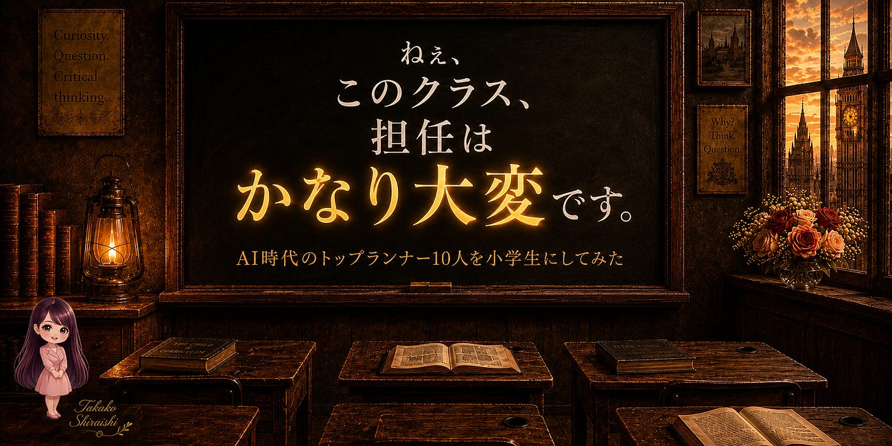 AI時代のトップランナー10人を小学生にしてみた|このクラス、担任はかなり大変です