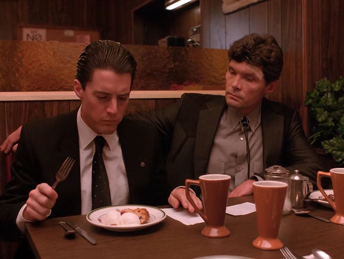 Pie still from David Lynch's Twin Peaks - "This must be where pies go when they die." Pie still from David Lynch's Twin Peaks - "This must be where pies go when they die."