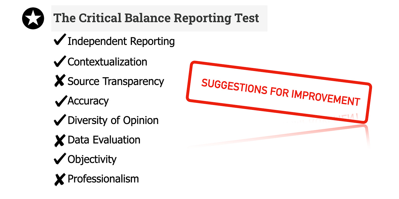 PRESS ROOM - Introducing the Critical Balance Reporting Test 