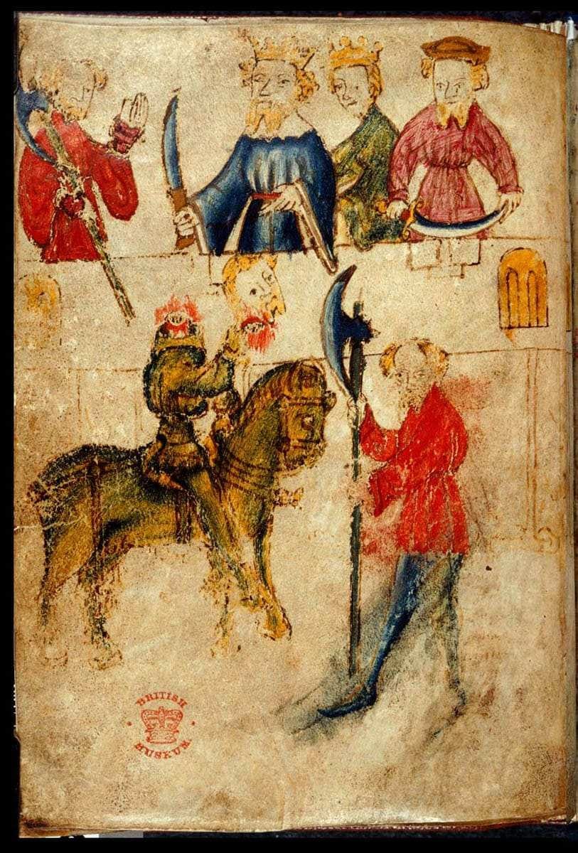 sir gawain green knight image from manuscript sir gawain green knight image from manuscript