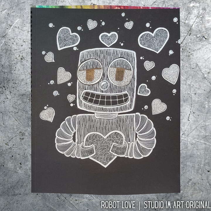 9 images of line art from artist CL Huth, Studio Im Art