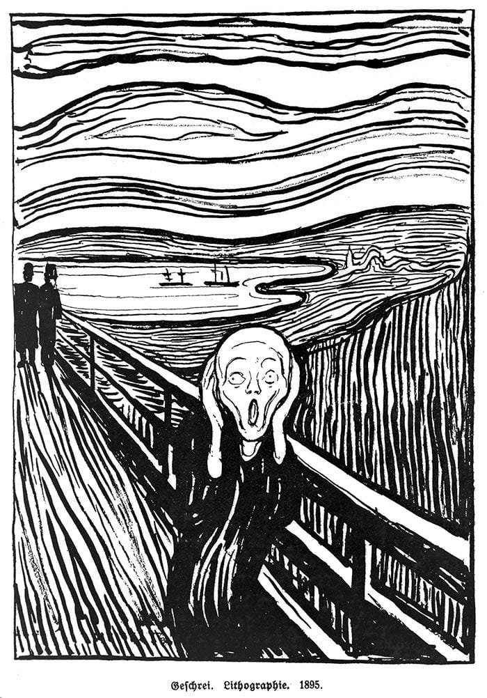 Edvard Munch, The Scream, 1893 (Lithograph) Edvard Munch, The Scream, 1893 (Lithograph)