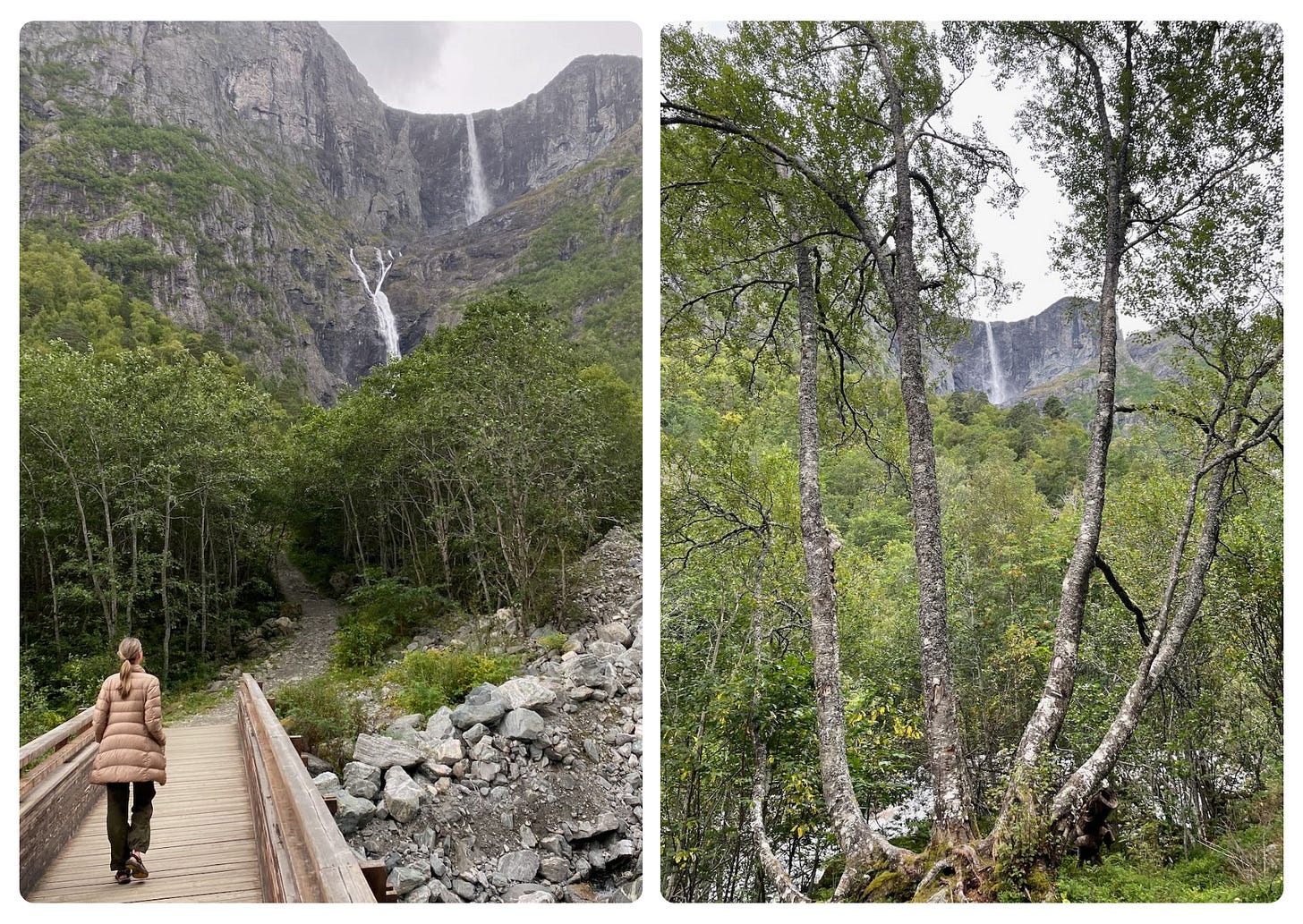 walking the trail to Mardalsfossen waterfall