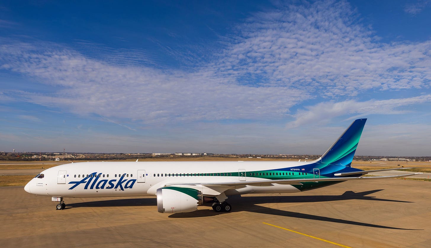 Alaska Airlines Boeing 787 in new global livery