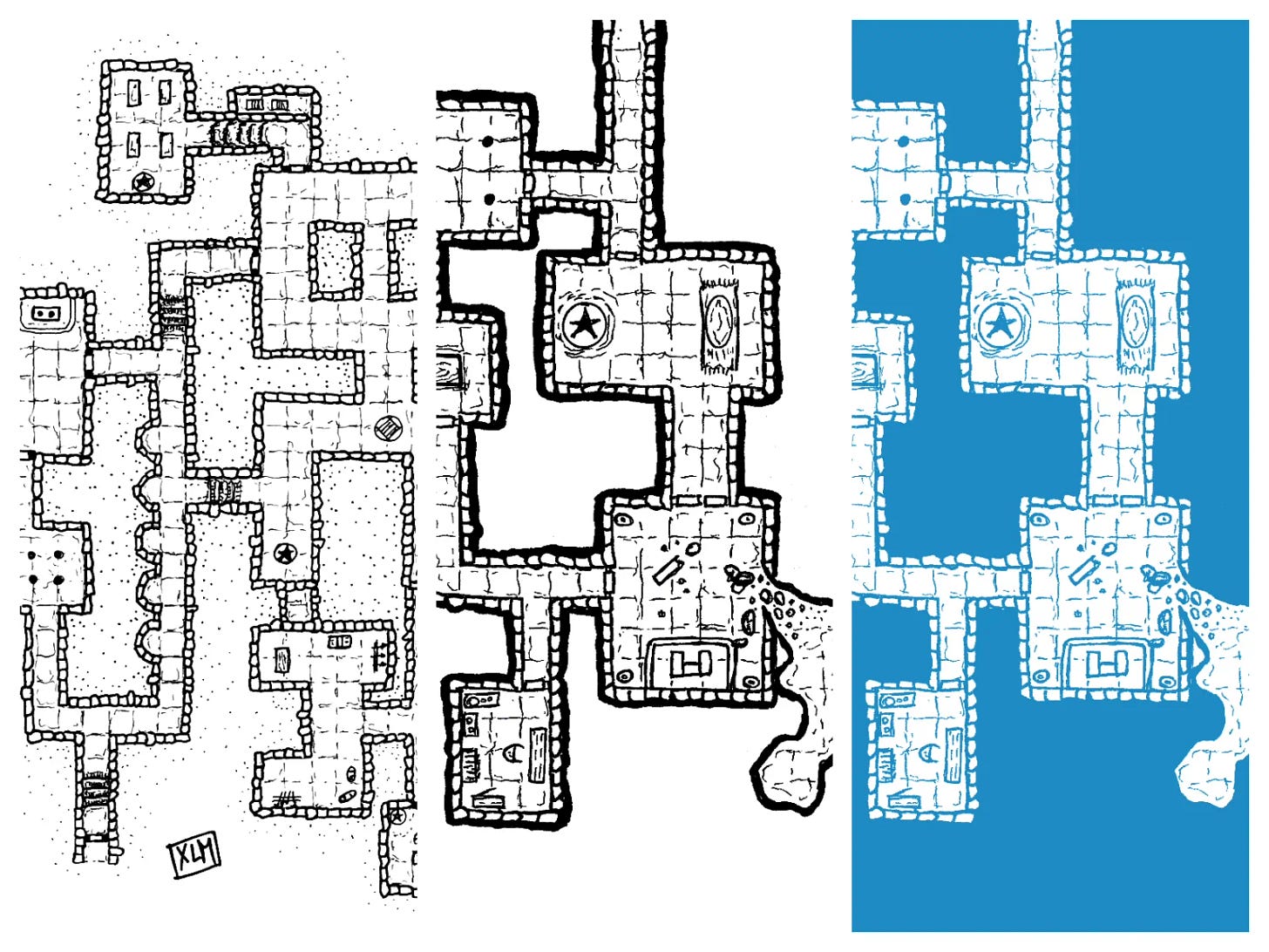 old-school/OSR dungeon maps